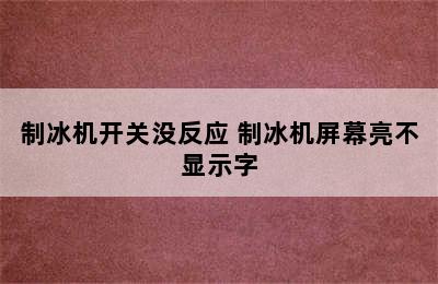 制冰机开关没反应 制冰机屏幕亮不显示字